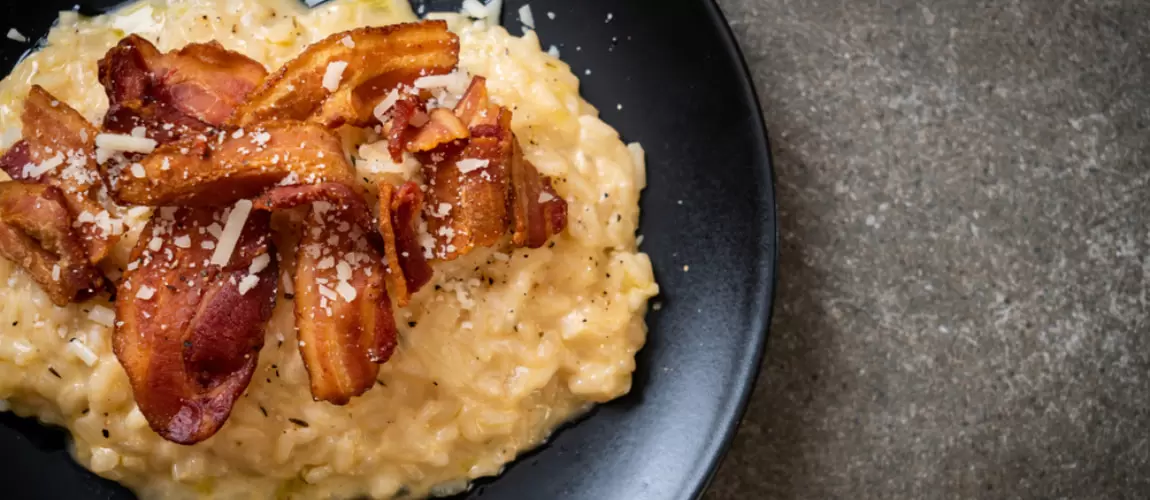 Risoto de cerveja, cheddar e bacon, porque você merece!